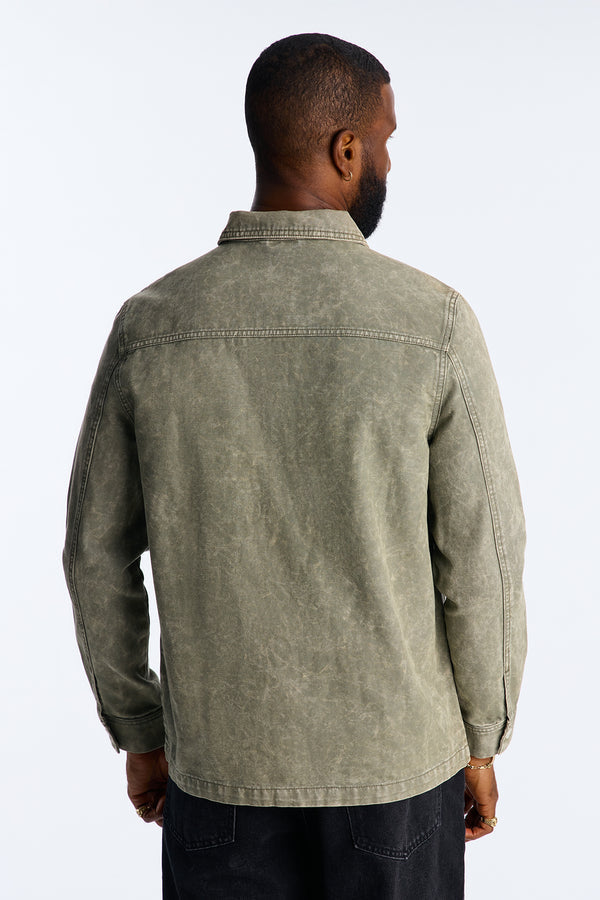 Lexington Washed Button-Up Shirt – Green
