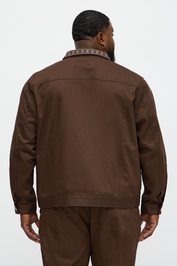 On A Loop Embroidered Stitch Trucker Jacket