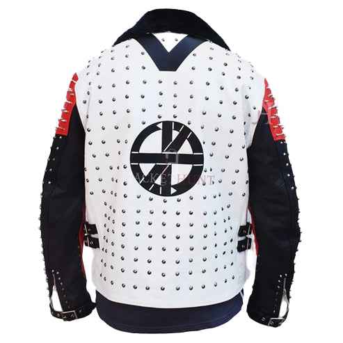 Men’s Black Studded Punk Rock Leather Jacket
