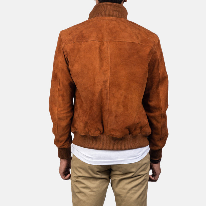 Bravo Bros. Eaton Brown Suede Bomber Jacket – Classic Luxury Outerwear