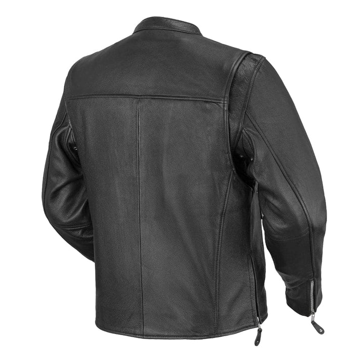 Ace Men’s Classic Leather Motorcycle Jacket