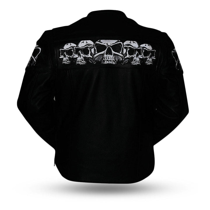 Savage Skulls Men’s Motorcycle Leather Jacket