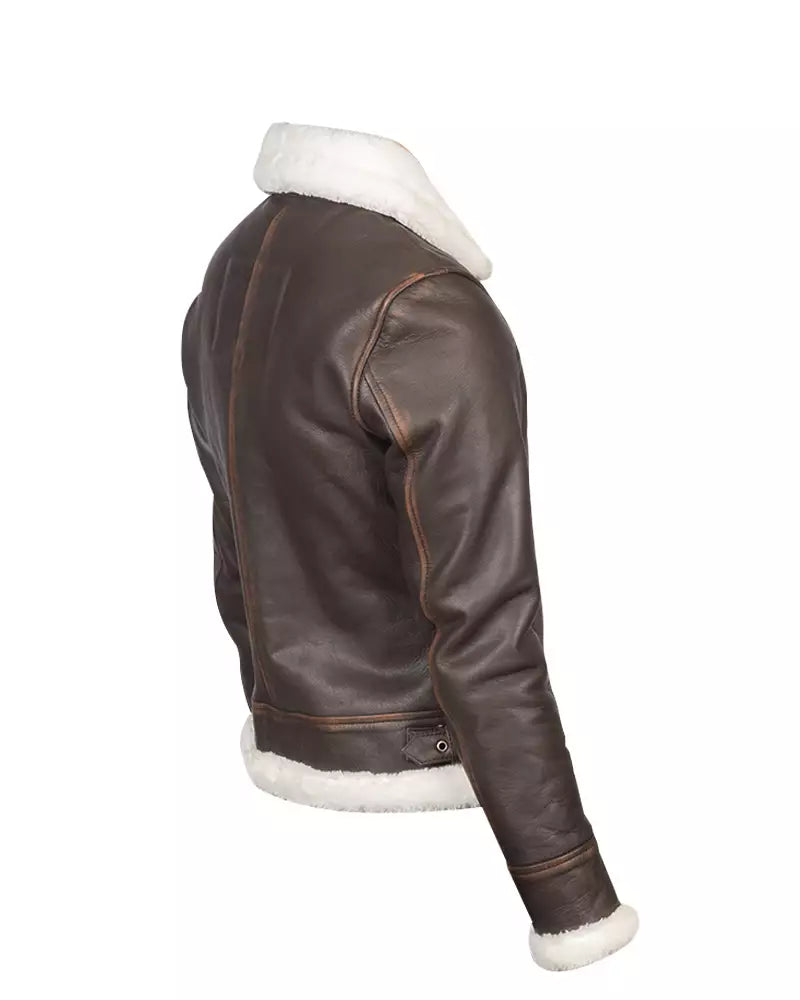 Women’s B-3 Brown Leather Bomber Jacket