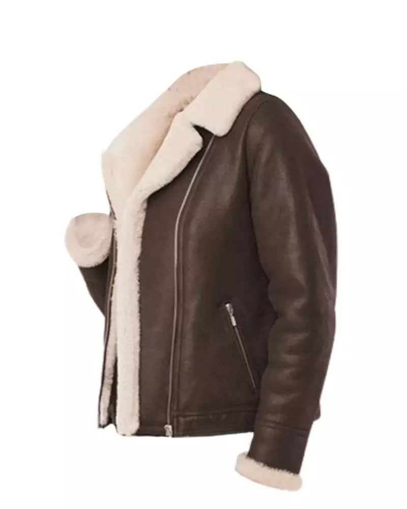 Women’s Brown B3 RAF Aviator Shearling Jacket