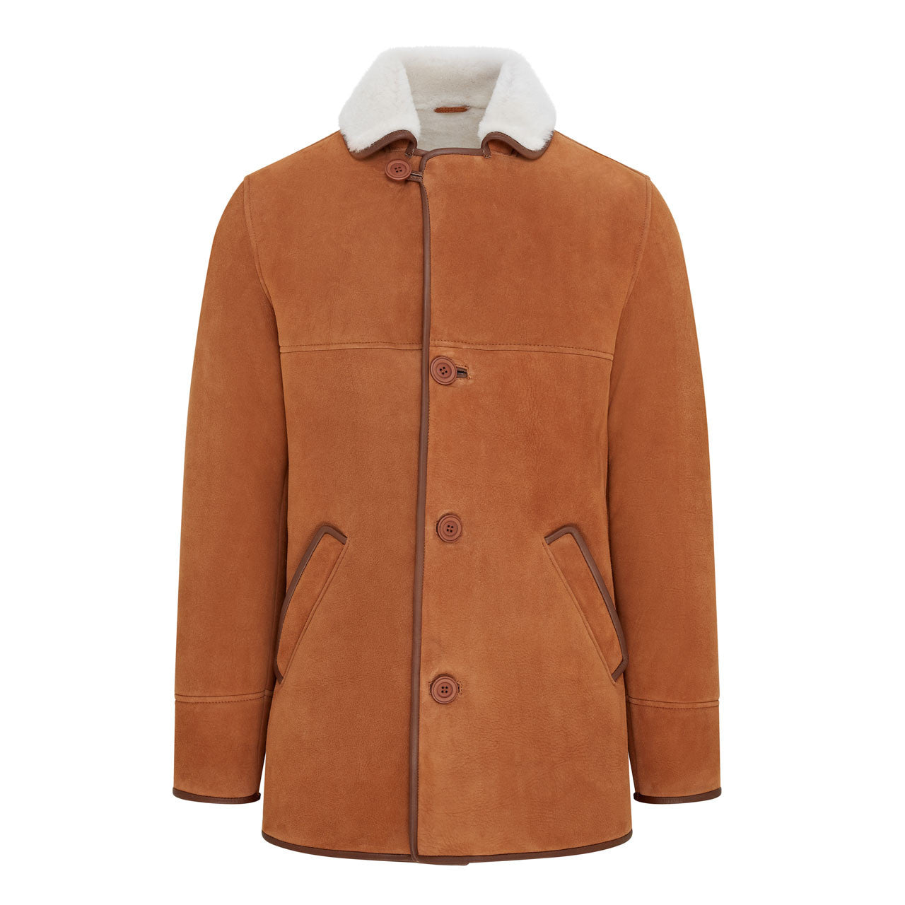 Women’s Tan Sheepskin Shearling Peacoat – Bravo Bros Winter Luxury