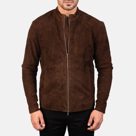 Charcoal Mocha Suede Biker Jacket – Bold Luxury Street Style