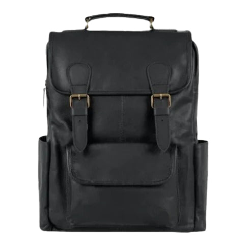 Bravo Bros Men’s Black Premium Leather Backpack – Stylish & Durable