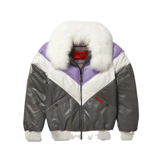 Men’s Leather V-Bomber Jacket