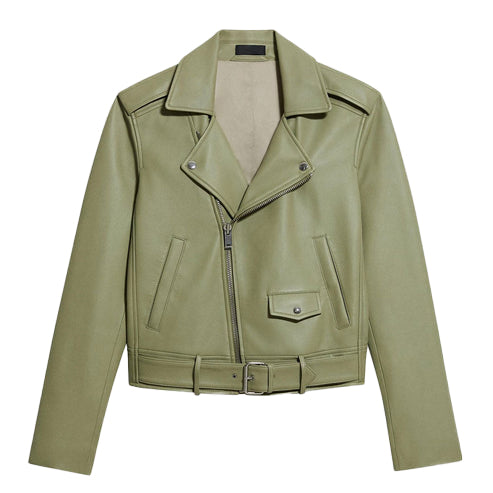 Bravo Bros Women’s Classic Sheepskin Leather Biker Jacket