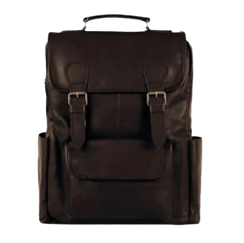 Bravo Bros Men’s Dark Brown Genuine Leather Backpack – Durable & Stylish