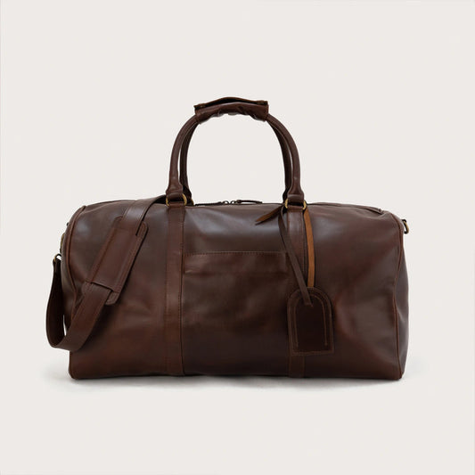 Darrio Vintage Brown Leather Duffle Bag – Classic Travel Companion