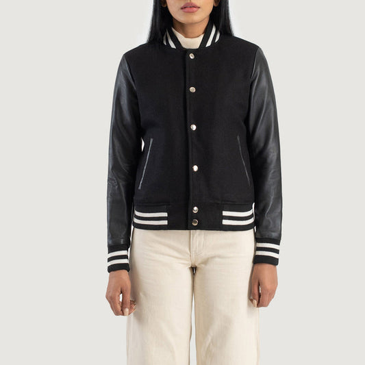 Black Hybrid Varsity Jacket – Classic Streetwear Edition