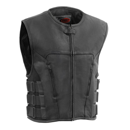 Commando Men’s SWAT-Style Leather Motorcycle Vest