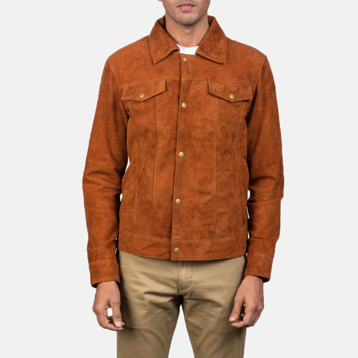 Stallon Brown Suede Trucker Jacket – Rugged Luxury Style