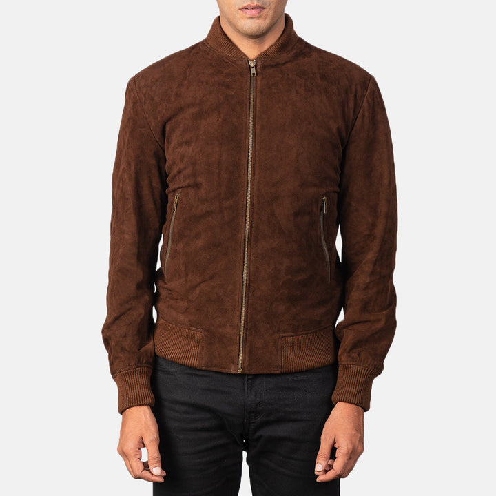 Shane Mocha Suede Bomber Jacket – Modern Luxury Outerwear