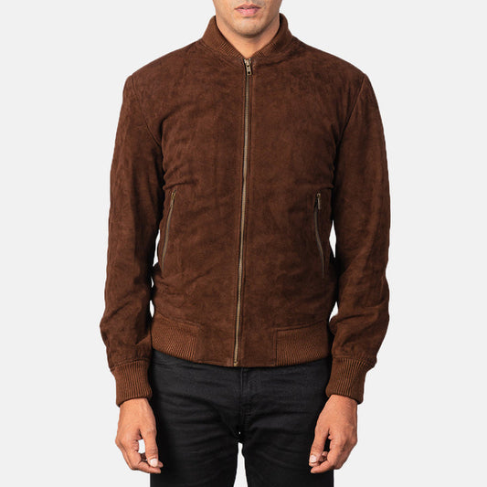 Shane Mocha Suede Bomber Jacket – Modern Luxury Outerwear