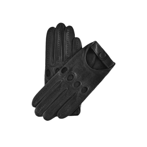 Bravo Bros Men’s Black Lambskin Leather Driving Gloves – Soft & Flexible
