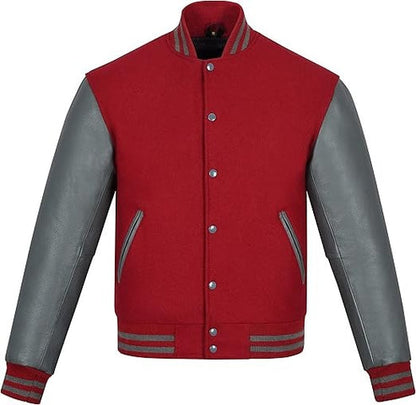 Unisex Varsity Letterman Baseball Jacket – Wool & Leather Premium