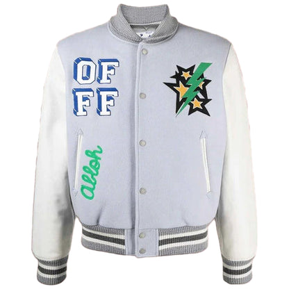 Off-White Bomber Varsity Jacket – Classic & Trendy