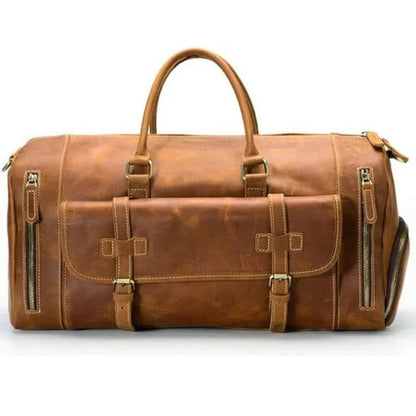 Bravo Bros Handmade Leather Duffle Bag with Shoe Compartment – Premium Avanzar Leather