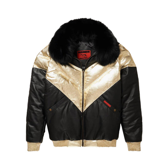 Men’s Lambskin Leather V-Bomber Jacket