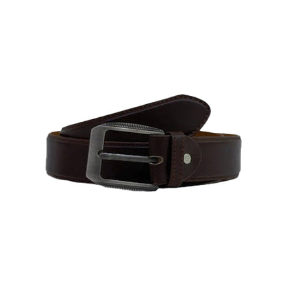 Bravo Bros Men’s Coffee Leather Belt – Thread-Edged & Premium