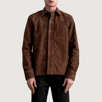 Scout Mocha Suede Leather Shirt – Premium Everyday Style