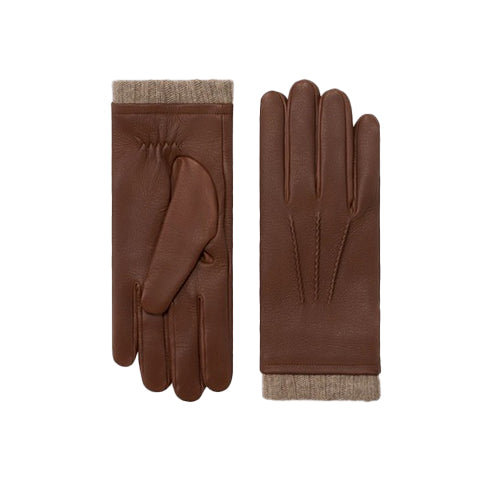 Bravo Bros Men’s Brown American Sheepskin Leather Gloves – Cashmere-Lined & Warm