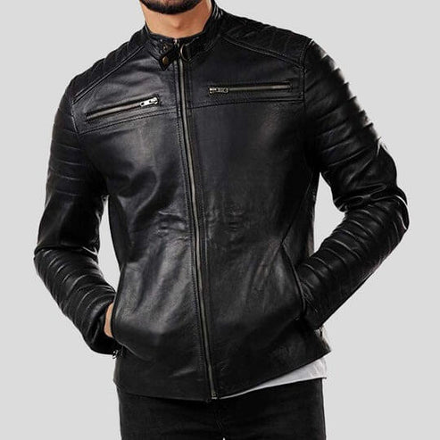 Bravo Bros Elon Men’s Black Motorcycle Leather Jacket