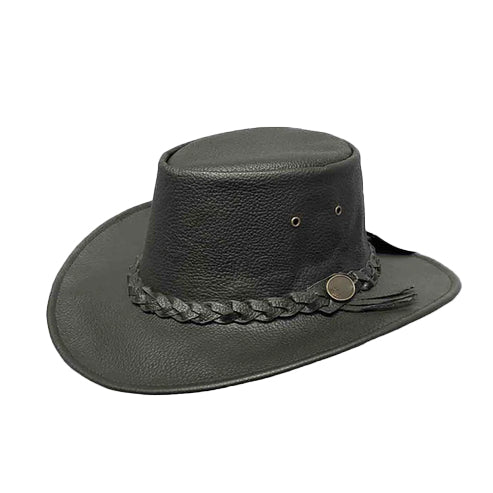 Bravo Bros Men’s Black American Cowboy Lambskin Leather Hat – Premium Western Style
