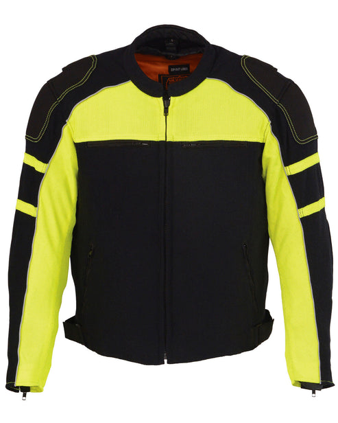 Men’s Mesh Racing Jacket with Removable Rain Liner – All-Weather Biker Jacket
