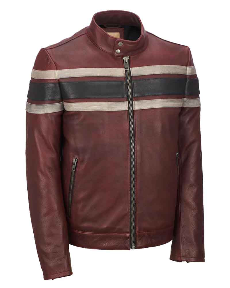 Men’s Retro Red Waxed Vintage Jacket – Classic Heritage Style by Bravo Bros