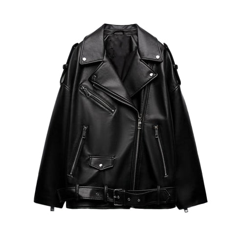 Women’s Black Leather Biker Jacket – Classic & Timeless by Bravo Bros