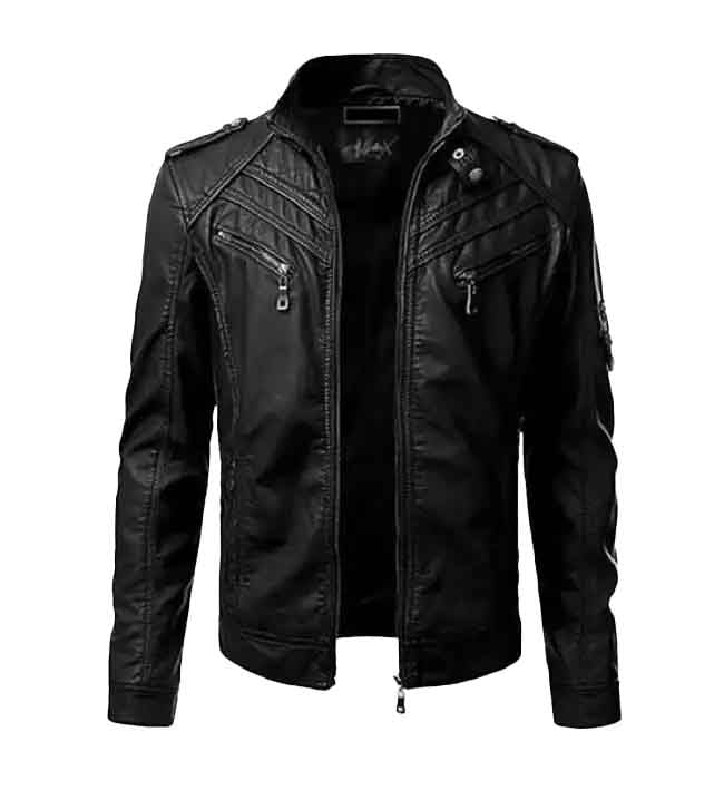Men’s Designer Leather Biker Jacket – Premium Moto Style by Bravo Bros