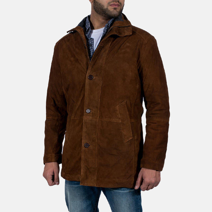 Bravo Bros Sheriff Men’s Brown Suede Jacket – Western Classic Edition