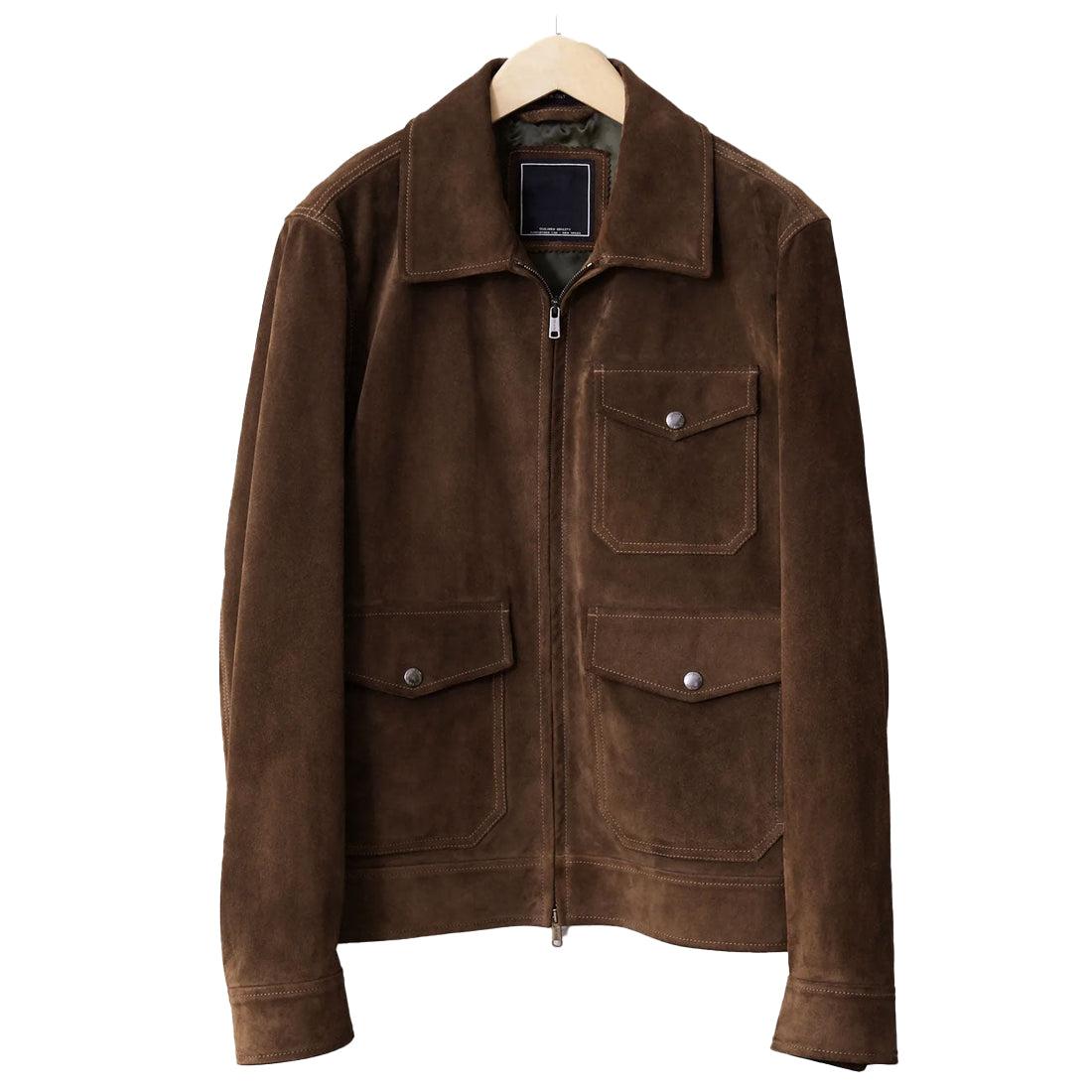 Men’s Tan Brown Suede Leather Bomber Jacket