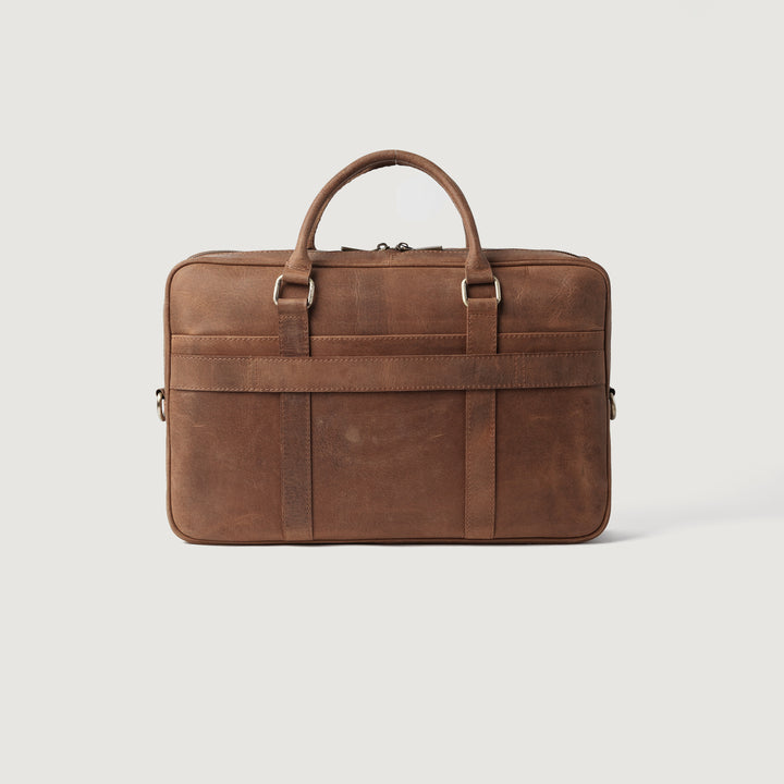 Preston Vintage Tan Leather Briefcase – Classic Professional Style
