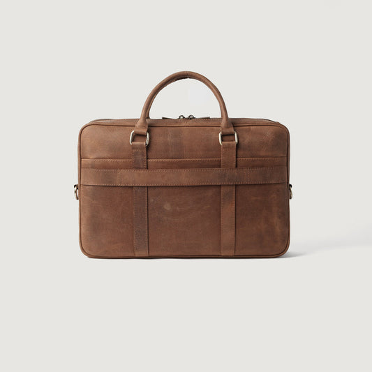 Preston Vintage Tan Leather Briefcase – Classic Professional Style