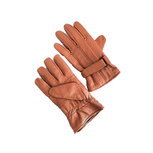 Bravo Bros Men’s Light Brown Sheepskin Leather Winter Gloves
