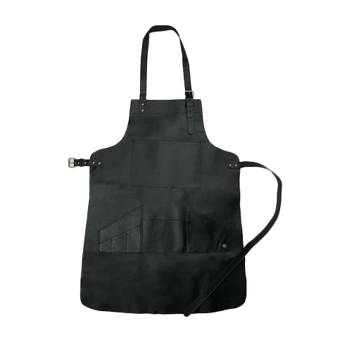 Bravo Bros Men’s Black Handmade Leather Multi-Pocket Apron – Premium & Durable