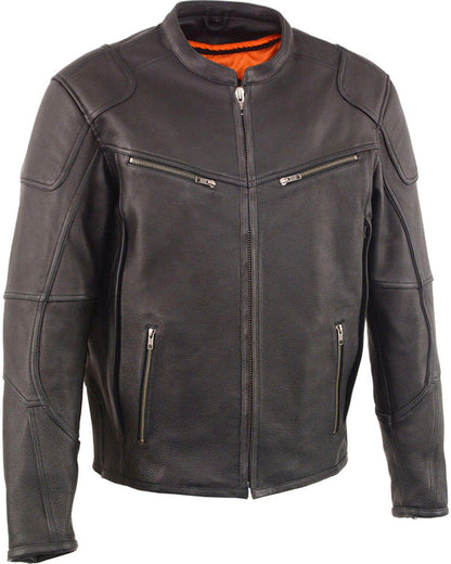 Men’s Black CoolTec Leather Biker Jacket – Performance & Style by Bravo Bros