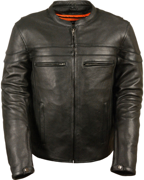 Men’s Black Sports Scooter Crossover Leather Jacket