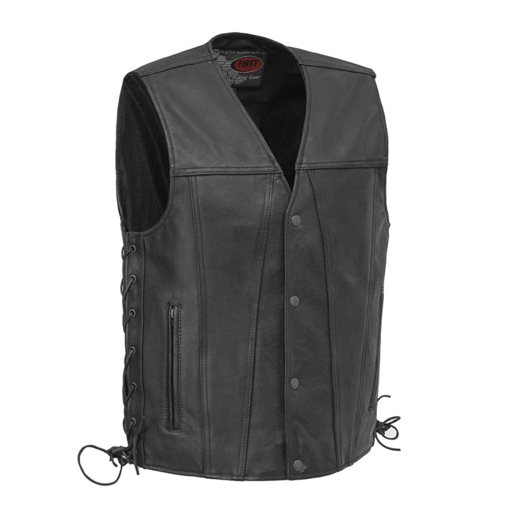 Gambler Men’s Classic Motorcycle Leather Vest