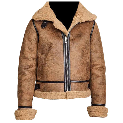 B3 Sheepskin Aviator Flight Shearling Bomber Jacket