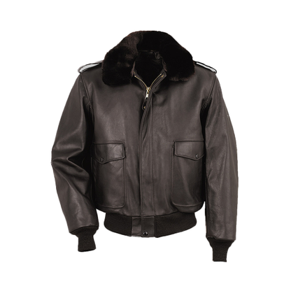 Men's Brown RAF A2 Cowhide Leather Flight Jacket - Classic Aviator Style