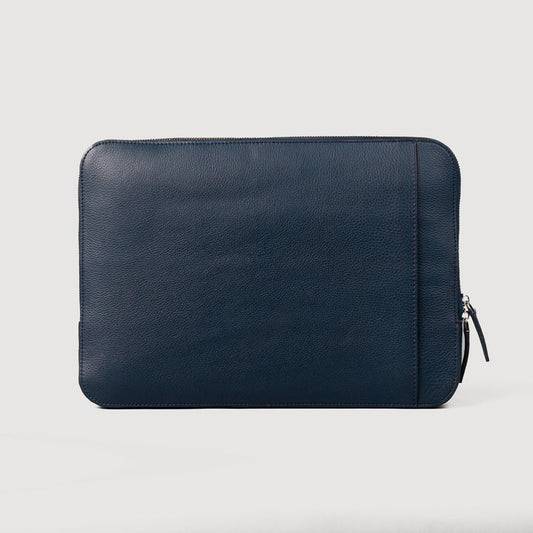 Baxter Midnight Blue Leather Laptop Sleeve