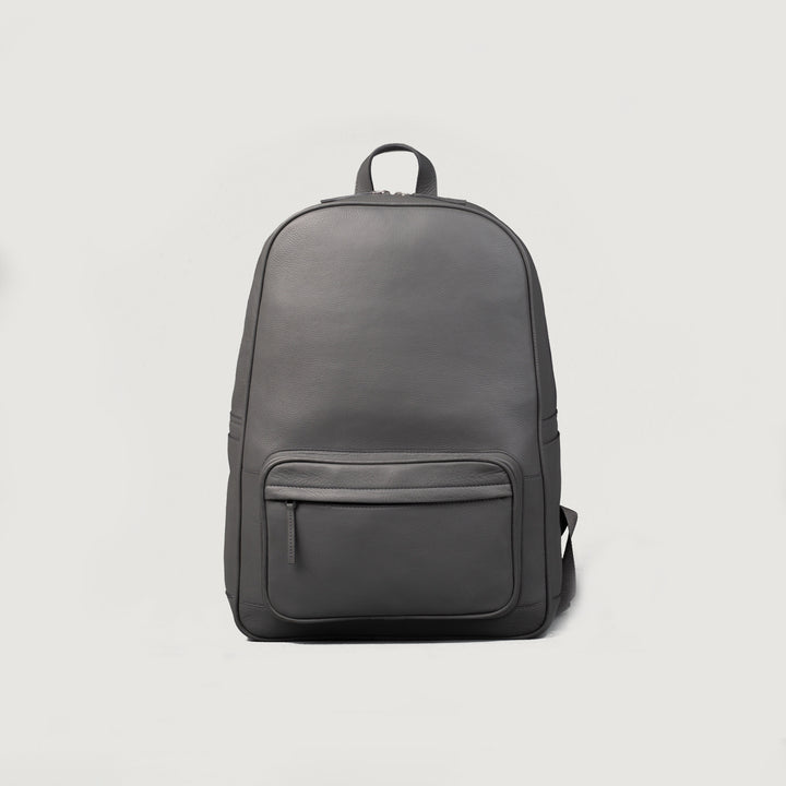 Philos Grey Leather Backpack