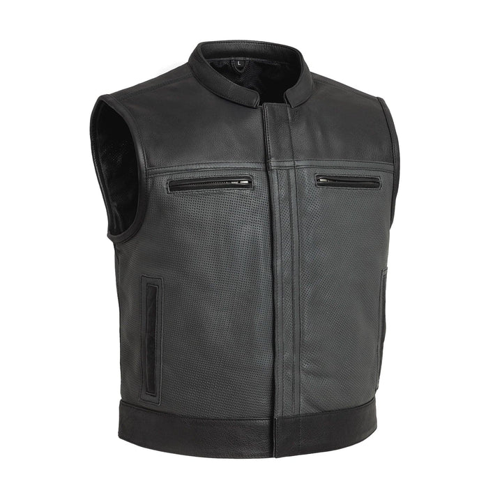 Two-Tone Lowrider Men’s Perforated Leather Vest