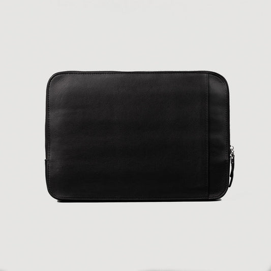 Baxter Black Leather Laptop Sleeve