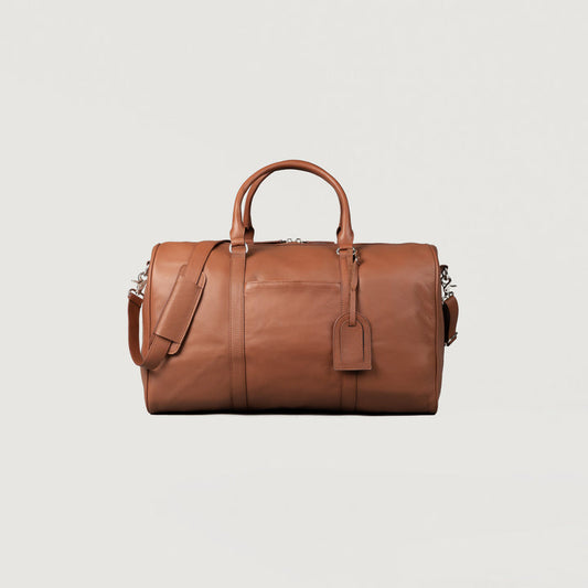Darrio Brown Leather Travel Duffle Bag